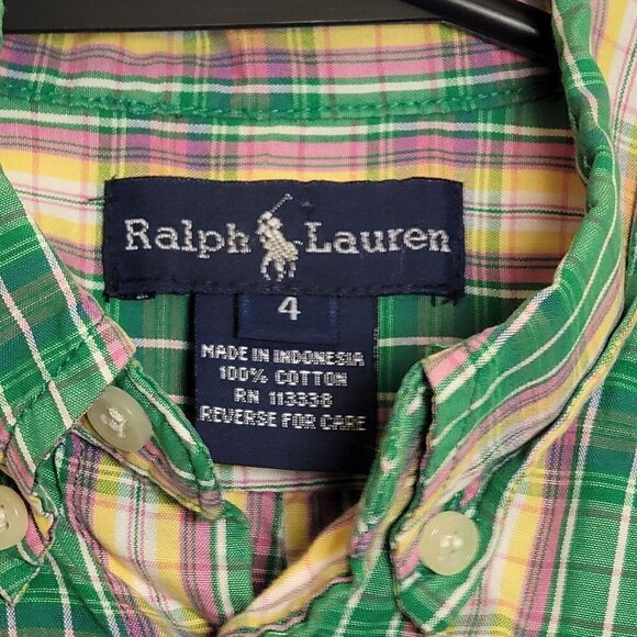 153. Ralph Lauren Button Down Short Sleeve Shirts Sz Kids 4 - Picture 3 of 6